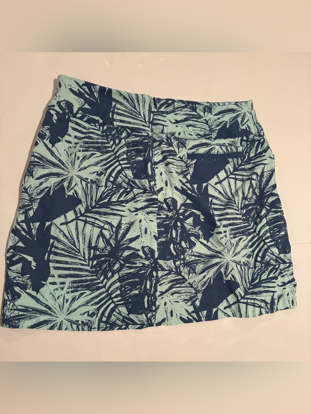 Lady Hagen Mint Green and Navy Tropical Skort